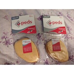 2 Pair Peds Cushioned Gel Pad For Heels One Size Fits Most~ Nude